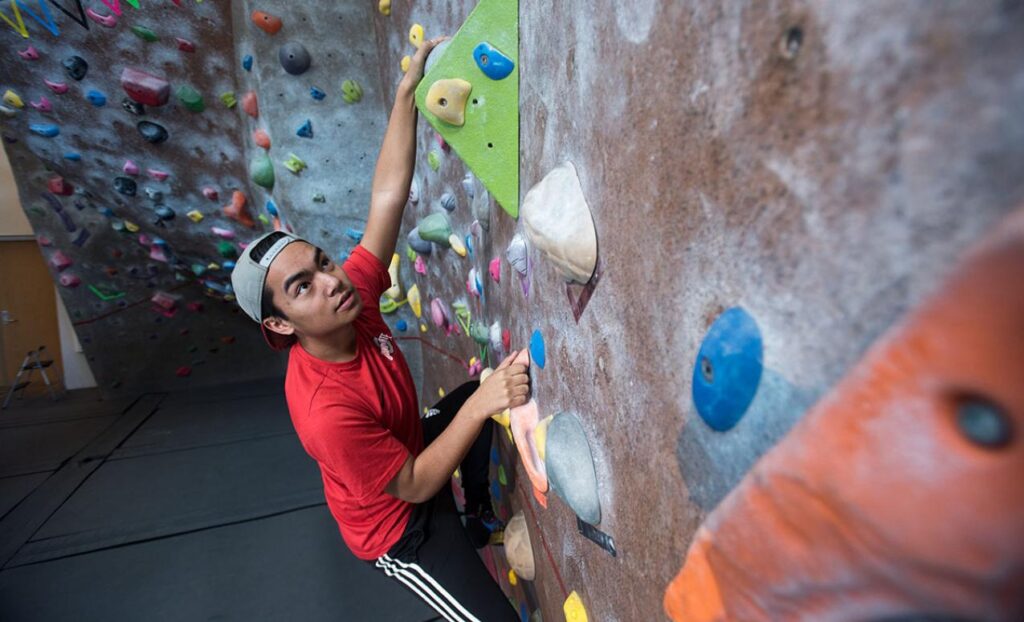 climbing, OSU climbing gym, indoor rock climbing 
